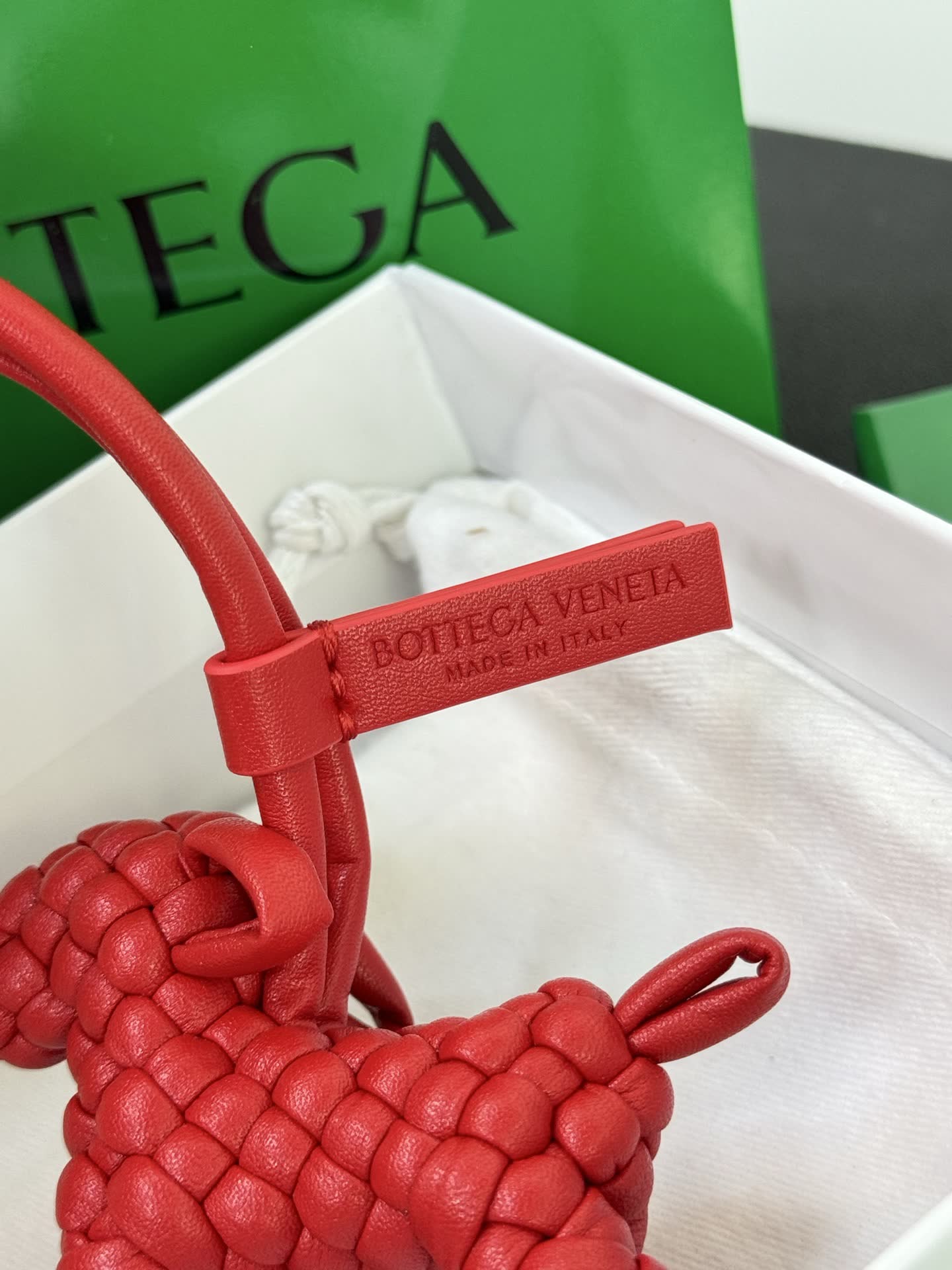 Bottega Veneta Red Leather Dog Charm